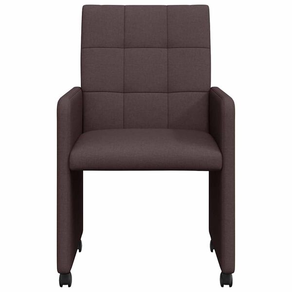 vidaXL Esszimmerst&uuml;hle mit Rollen 2 pcs Dunkelbraun 58 x 65 x 94 cm