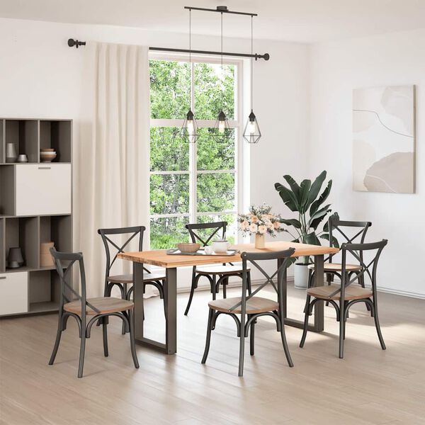 vidaXL Esstischbeine U-Form 2 Stk. Naturstahl 70x(72-73) cm Stahl