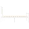 vidaXL Seniorenbett mit Kopfteil 90x200 cm Wei&szlig; Massivholz