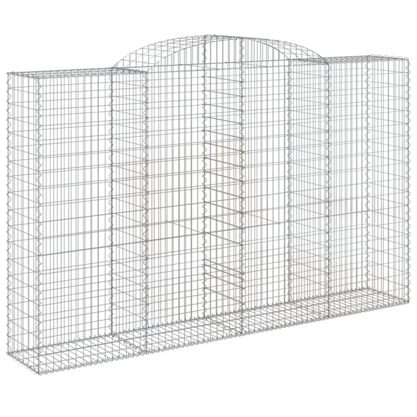 vidaXL Gabionen mit Hochbogen 9 Stk. 300x50x180/200cm Verzinktes Eisen