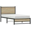 vidaXL Metallbett ohne Matratze Sonoma-Eiche 90x200 cm