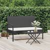vidaXL Gartenbank mit Kissen Schwarz 105 cm Poly Rattan