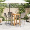 vidaXL 5-tlg. Gartenbar-Set Grau Massivholz Akazie und Poly Rattan