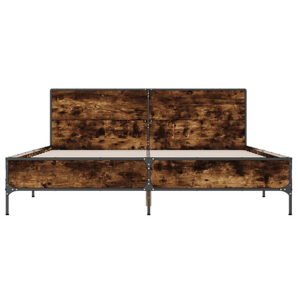 vidaXL Bettgestell R&auml;uchereiche 140x200 cm Holzwerkstoff und Metall