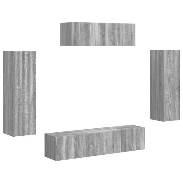 vidaXL TV-Schr&auml;nk 5 pcs Graues Sonoma