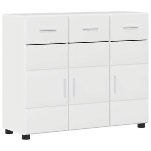 vidaXL Sideboard FLORIN 88,5 x 30,5 x 73 cm Hochglanz Wei&szlig;