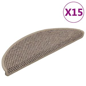 vidaXL Stufenmatten Selbstklebend Sisal 15 Stk. 56x17x3cm Dunkelbeige