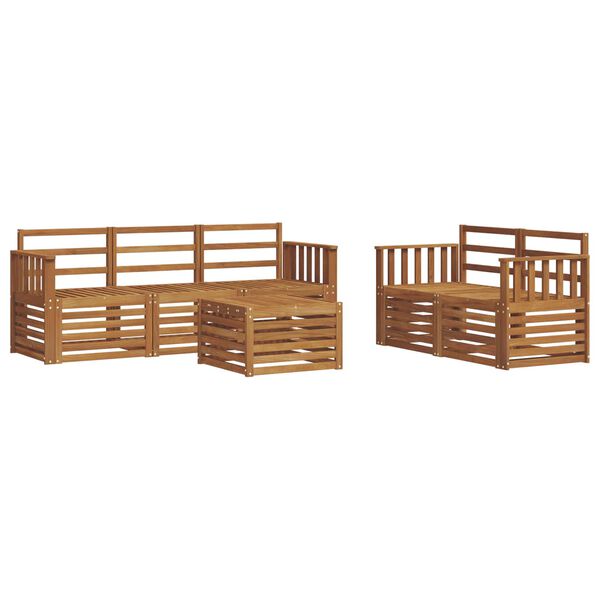 vidaXL Sofagarnituren 6 pcs Natur Massivholz Akazie