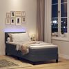 vidaXL LED Boxspringbett mit Matratze Dunkelgrau 80 x 200 cm Samt