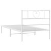 vidaXL Metallbett ohne Matratze mit Kopfteil Wei&szlig; 75x190 cm