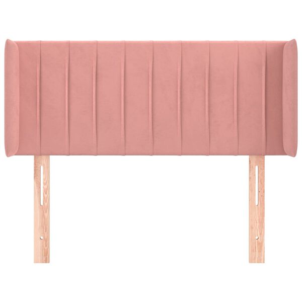 vidaXL Kopfteil mit Ohren Rosa 103x16x78/88 cm Samt