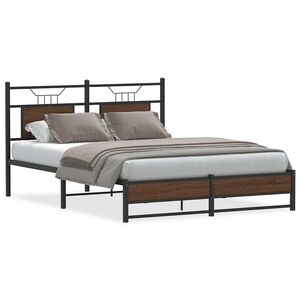 vidaXL Bettgestell ohne Matratze Braun Eiche 150x200 cm Holzwerkstoff