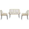 vidaXL Garten Essgruppe 3 pcs Braun und Creme Poly-Rattan