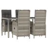 vidaXL 5-tlg. Garten-Essgruppe mit Kissen Grau Poly Rattan