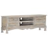 vidaXL TV-Schrank Grau 120×30×42 cm Massivholz Mango