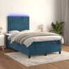vidaXL Boxspringbett mit Matratze & LED Dunkelblau 120x190 cm Samt