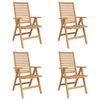 vidaXL Stuhl 4 stk. Braun Massivholz Teak Umwandelbar