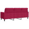 vidaXL 3-Sitzer-Sofa Weinrot 180 cm Samt