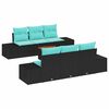 vidaXL Gartensofa-set 7 stk. Schwarz Poly-Rattan