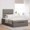 vidaXL Ottoman-Bett mit Matratze & LEDs Taupe 120x190 cm Stoff