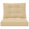 vidaXL Sofakissen f&uuml;r drau&szlig;en 2 pcs Beige Polyester