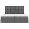 vidaXL Bett mit LED-Lichtleisten Dunkelgrau 200 x 200 cm Stoff