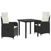 vidaXL Sofa-Tischset mit Kissen mit Kissen 3 pcs Schwarz und Cremewei&szlig;