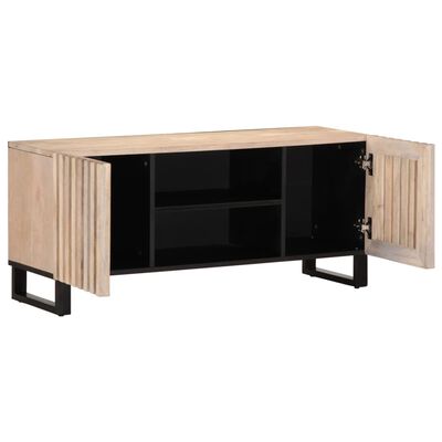 vidaXL TV-Schrank Weiß 105x34x46 cm Massivholz Mango