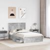 vidaXL Aufbewahrungsbett Beton Grau 135 x 190 cm Holzwerkstoff