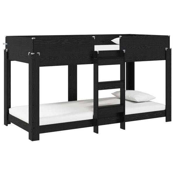 vidaXL Etagenbett f&uuml;r Kinder Schwarz Eichen-Optik 100 x 200 cm