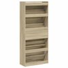 vidaXL Schuhschrank mit 4 Klappen Sonoma-Eiche 80x34x187,5 cm