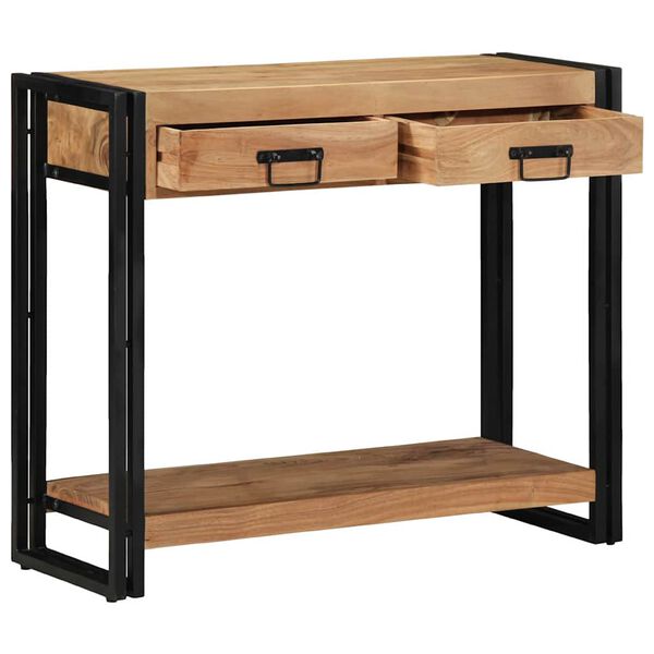 vidaXL Konsolentisch mit Regal Braun 90 x 33 x 75 cm Massivholz Akazie