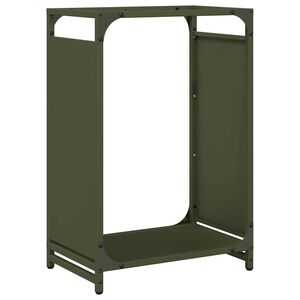 vidaXL Brennholzregal Olivgr&uuml;n 44x28x65 cm Kaltgewalzter Stahl
