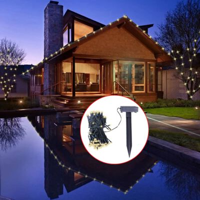 vidaXL LED-Solar-Lichterkette Warmweiß Weihnachtsdeko
