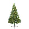 vidaXL K&uuml;nstlicher vorbeleuchteter Weihnachtsbaum Gr&uuml;n 180 cm PVC