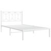 vidaXL Bettgestell mit Kopfteil Metall Wei&szlig; 107x203 cm