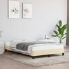 vidaXL Bettgestell ohne Matratze Creme 120x190 cm Stoff