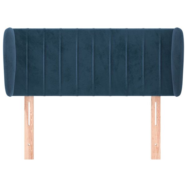 vidaXL Kopfteil mit Ohren Dunkelblau 103x23x78/88 cm Samt