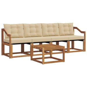 vidaXL Outdoor-Sofagarnitur mit Kissen 5 pcs Natur und Beige
