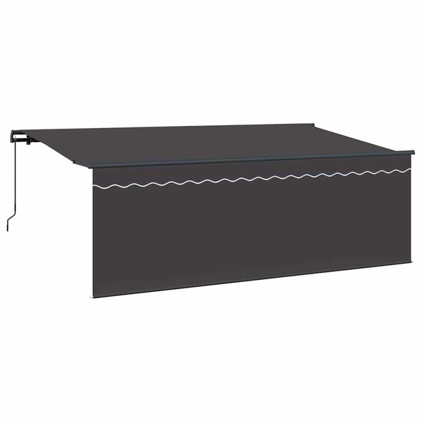 vidaXL Einziehbare Markise Anthrazit 350 x 200 cm Stoff