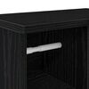 vidaXL Badezimmerschrank mit Rollenhalter Schwarz 39x22x90 cm