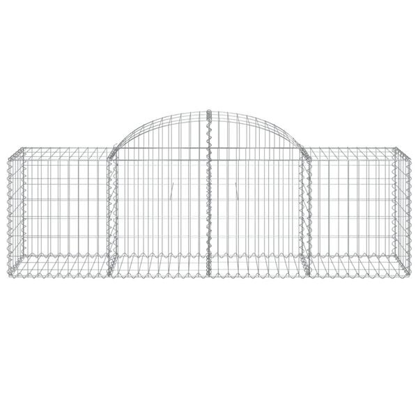 vidaXL Gabionen mit Hochbogen 3 Stk. 200x50x60/80 cm Verzinktes Eisen