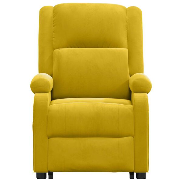 vidaXL Massagesessel mit Aufstehhilfe Gelb Samt