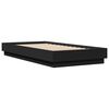 vidaXL Bettgestell mit LED Schwarz 90x190 cm