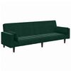 vidaXL Schlafsofa 2-Sitzer mit Fu&szlig;hocker Dunkelgr&uuml;n Samt