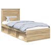 vidaXL Bettrahmen Sonoma-Eiche 75 x 190 cm Massives Kiefernholz