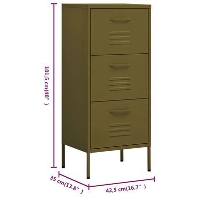 vidaXL Lagerschrank Olivgrün 42,5x35x101,5 cm Stahl