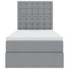 vidaXL Bett mit Stauraum und LED Hellgrau 90 x 190 cm Polyester
