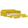 vidaXL Tagesbett Ausziehbar mit Schubladen Gelb 100x200 cm Samt