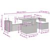 vidaXL 6-tlg. Garten-Sofagarnitur mit Kissen Grau Poly Rattan